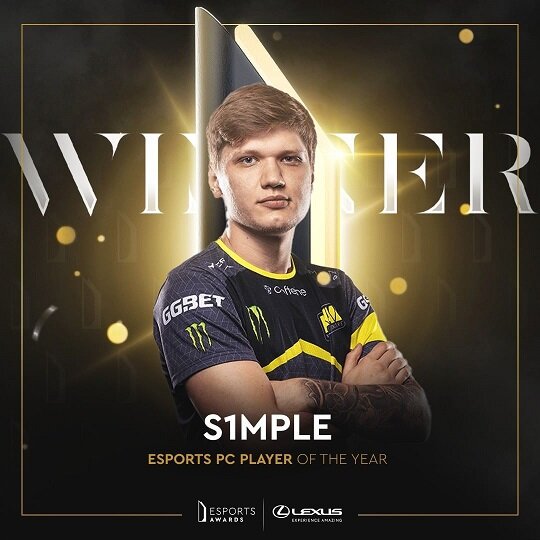 Esports PC Player of the Year - S1mple at Esports awards 2021